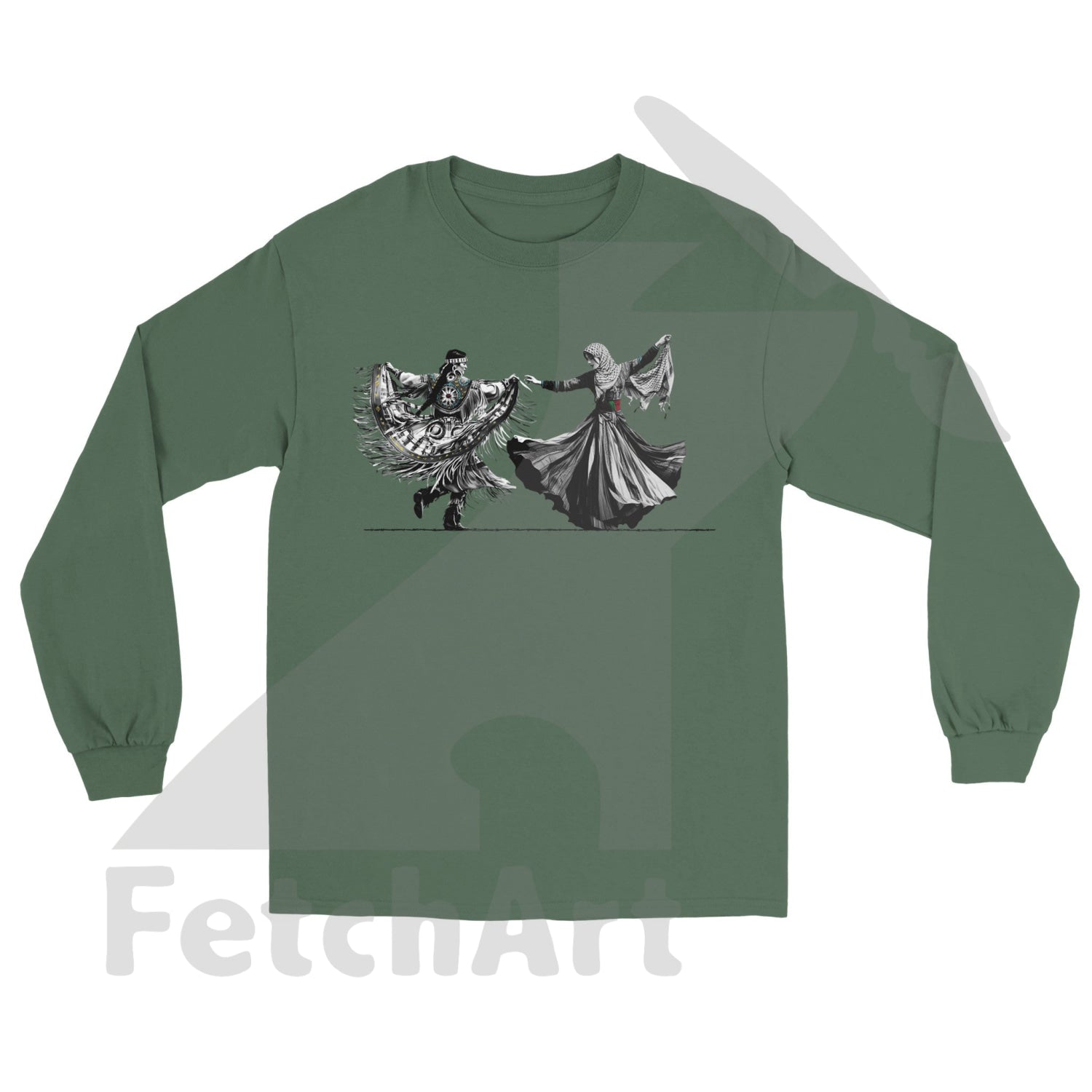 Classic Unisex Longsleeve T-shirt, Women's Freedom Dance - Fetch Art