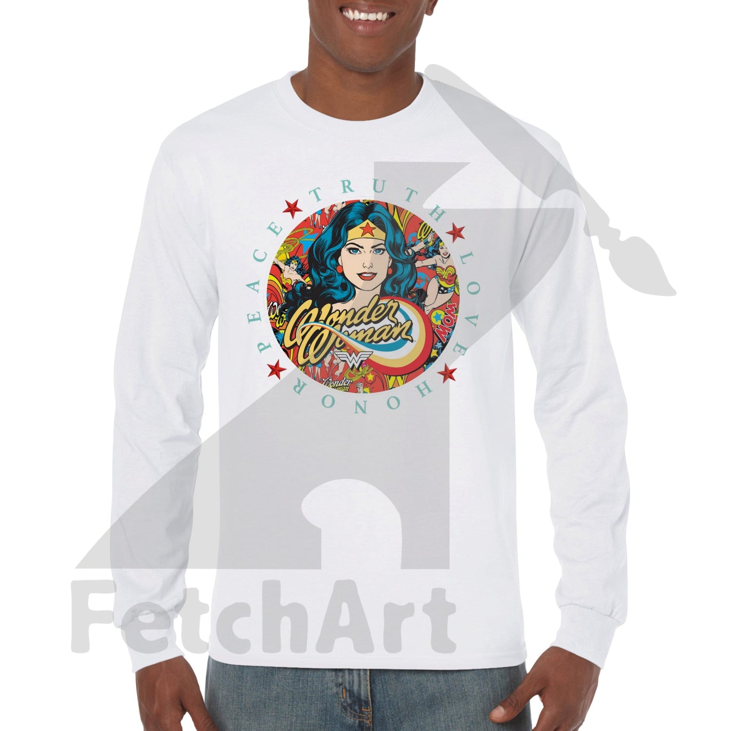 Empower Your Style with Wonder Woman Long Sleeve T-Shirt: Trendy Urban Fashion - Fetch Art