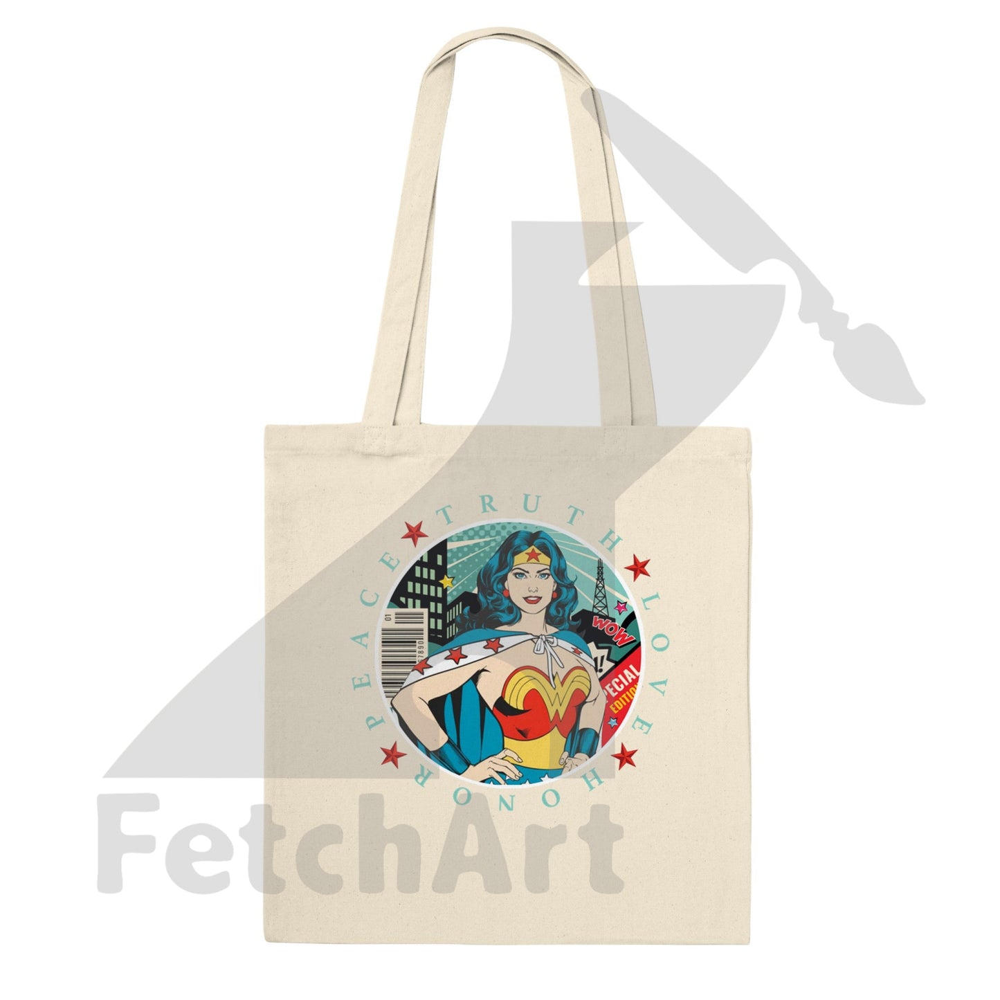 Classic Tote Bag: Empower Your Journey with Wonder Woman Tote Power! - Fetch Art