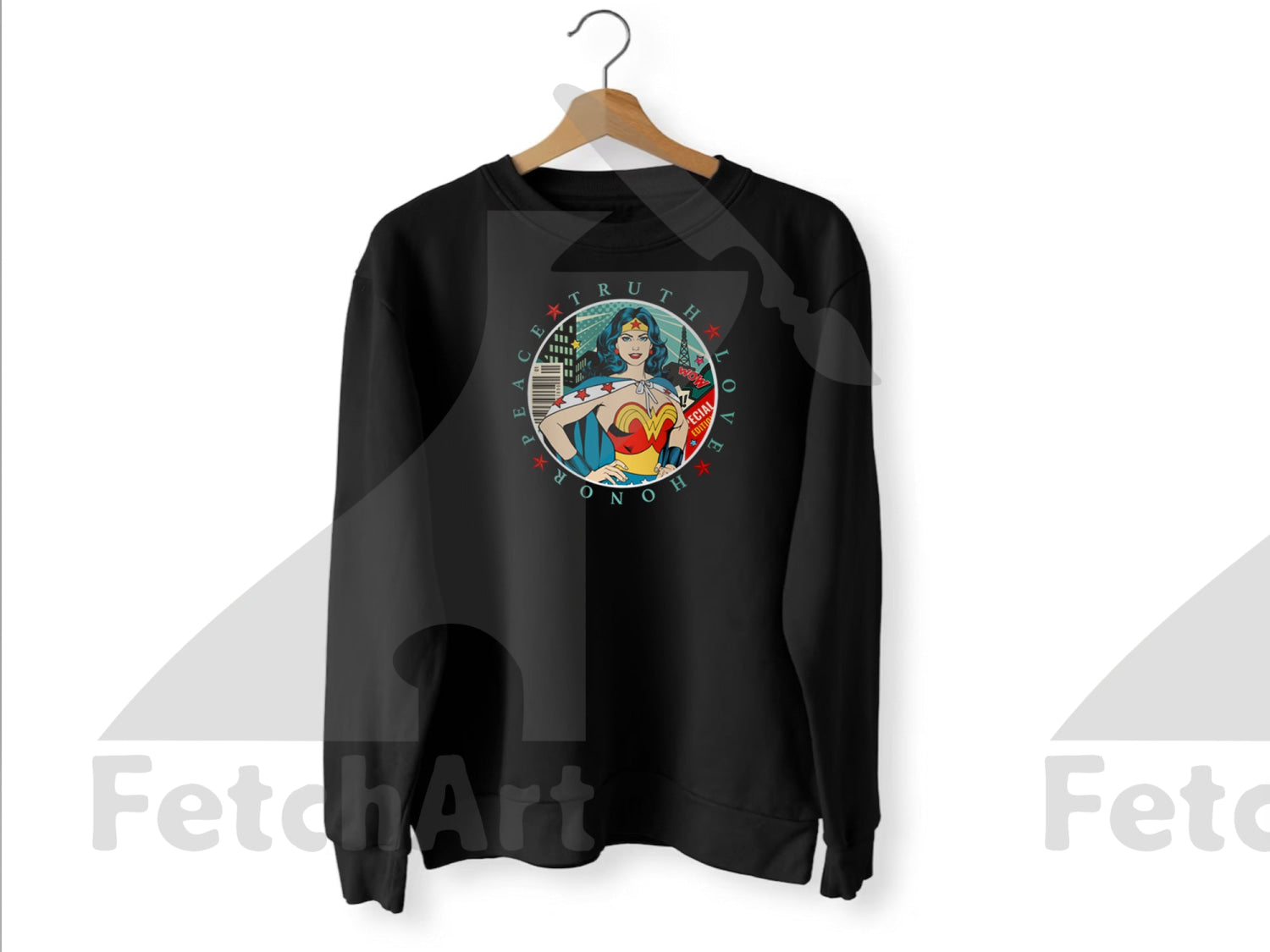 Empower Your Style with Wonder Woman Long Sleeve T-Shirt: Trendy Urban Fashion - Fetch Art