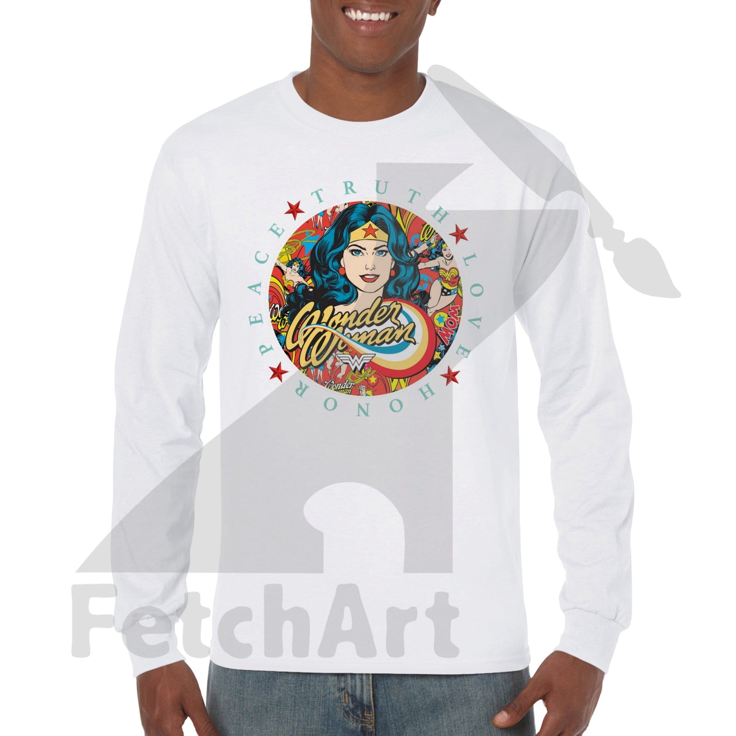 Empower Your Style with Wonder Woman Long Sleeve T-Shirt: Trendy Urban Fashion - Fetch Art