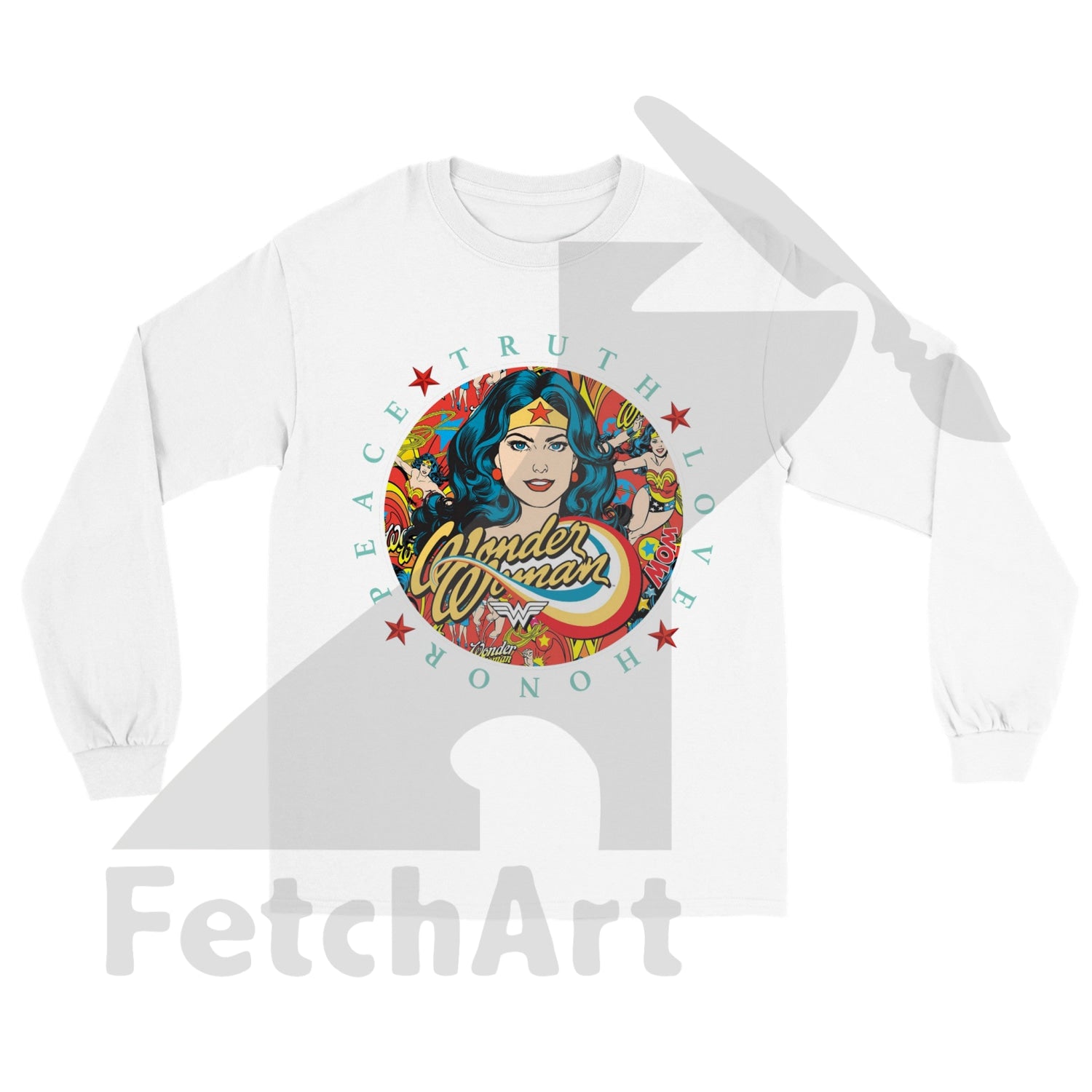 Empower Your Style with Wonder Woman Long Sleeve T-Shirt: Trendy Urban Fashion - Fetch Art