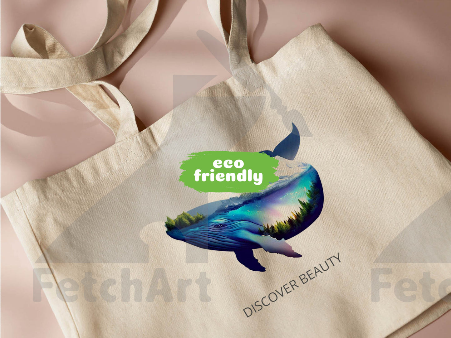 Humpback whale print on a stylish tote bag, an eco-friendly choice for carrying your essentials