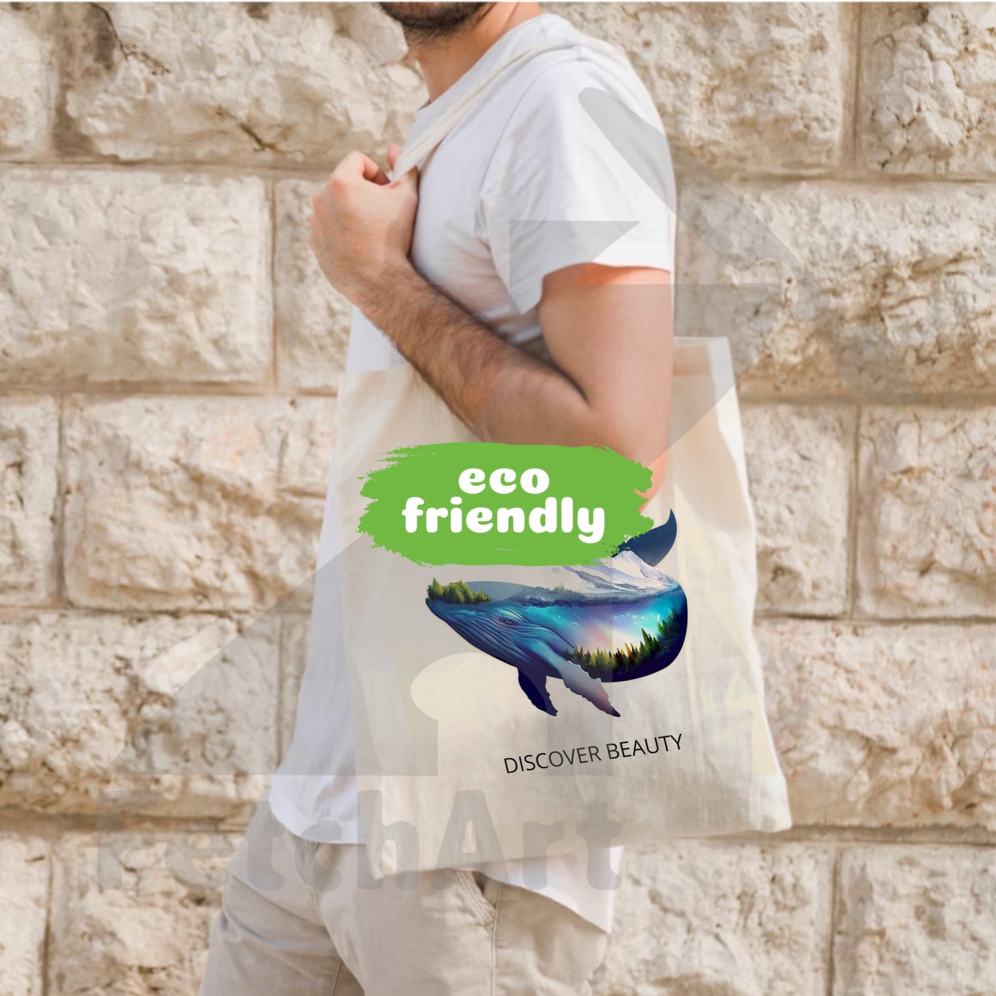 Humpback whale print on a stylish tote bag, an eco-friendly choice for carrying your essentials. - Fetch Art