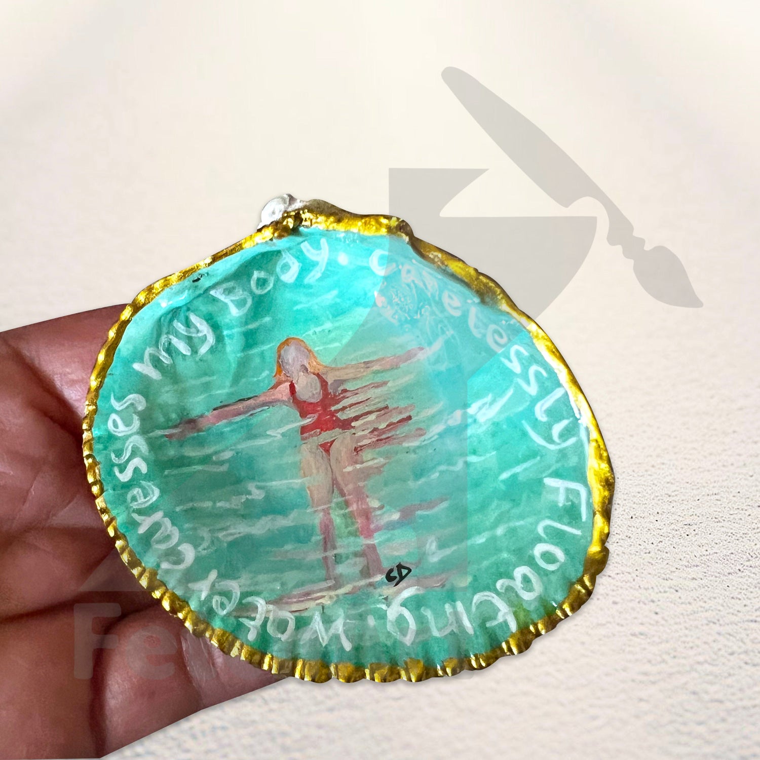 Seashell Acrylic Painting | Women and Mermaids | Original Resin Art Fetch Art