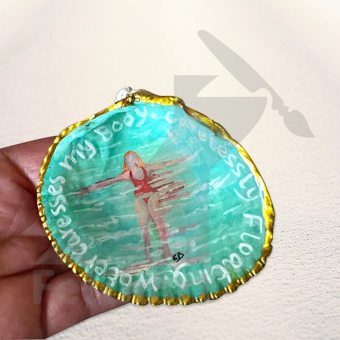 Seashell Acrylic Painting | Women and Mermaids | Original Resin Art Fetch Art