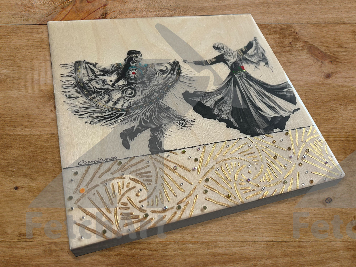 Female Freedom Dance: Original Handmade Paintings with Resin and Mixed Medium - Fetch Art