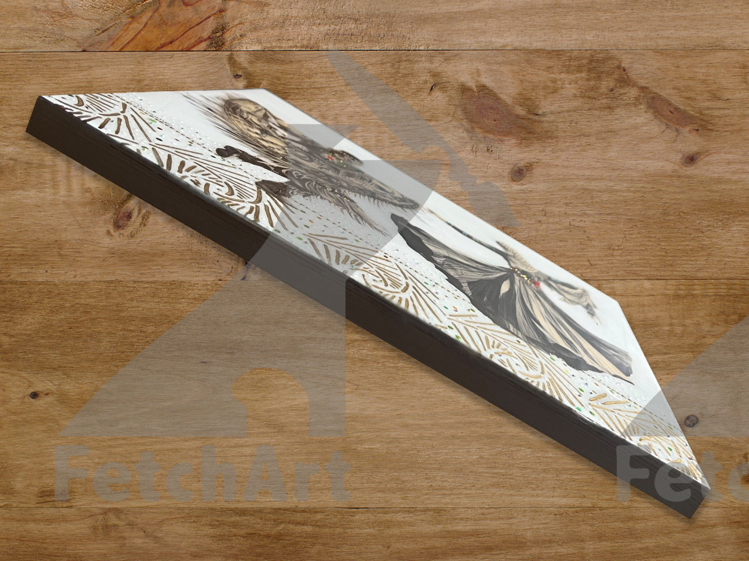 Female Freedom Dance: Original Handmade Paintings with Resin and Mixed Medium - Fetch Art