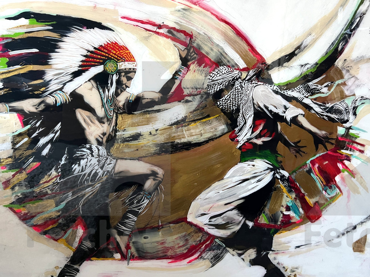 Freedom Dance: A Symbolic Fusion of Indigenous Spirit and Palestinian Resilience - Fetch Art