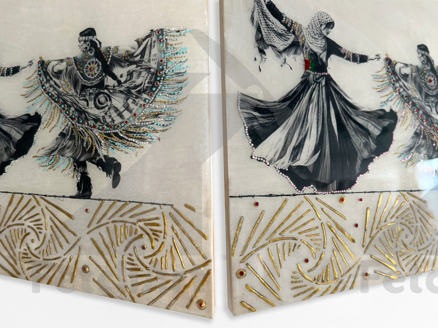 Freedom Dance: Original Paintings with Resin and Mixed Medium - Fetch Art