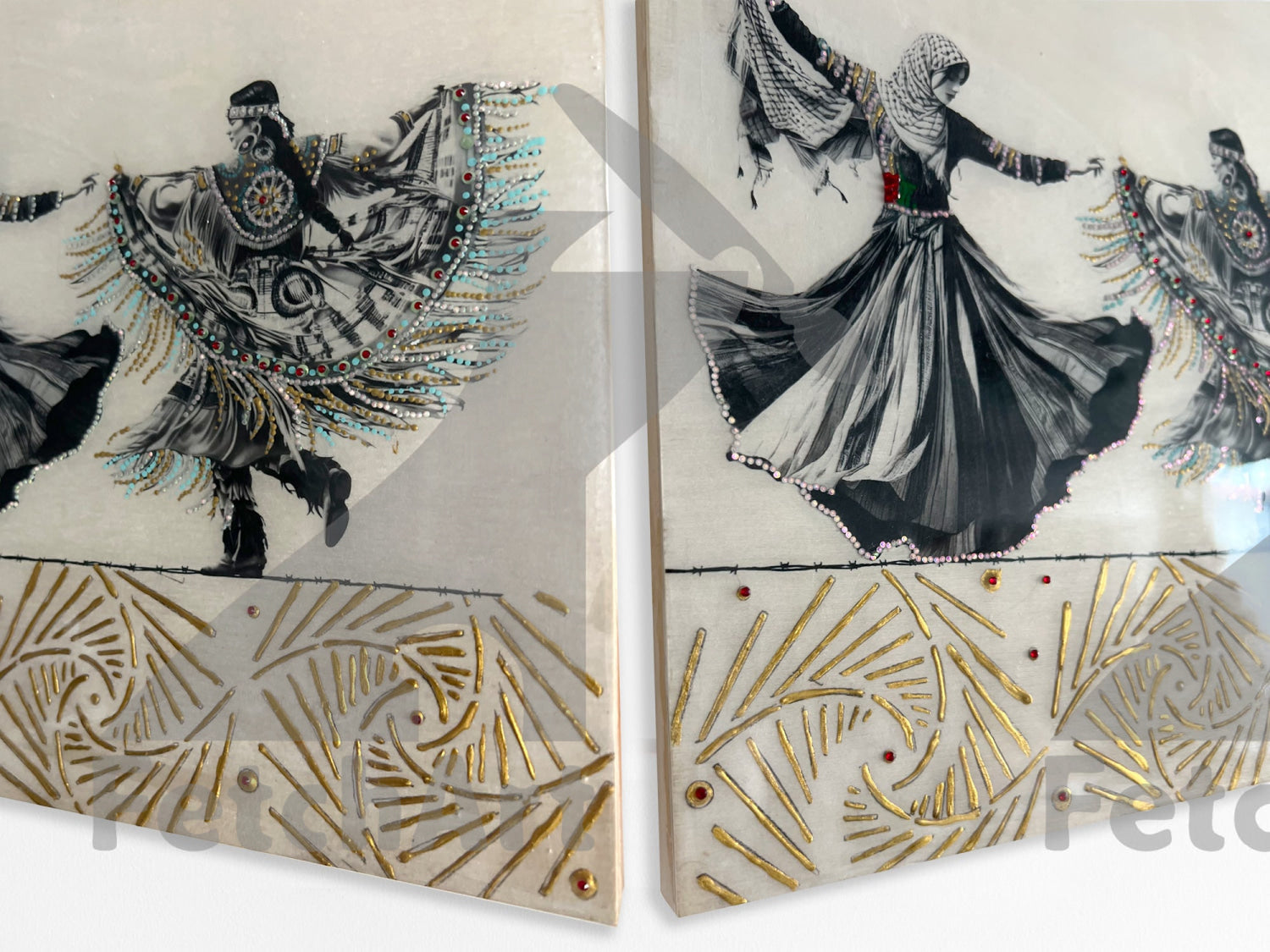 Freedom Dance: Original Paintings with Resin and Mixed Medium - Fetch Art