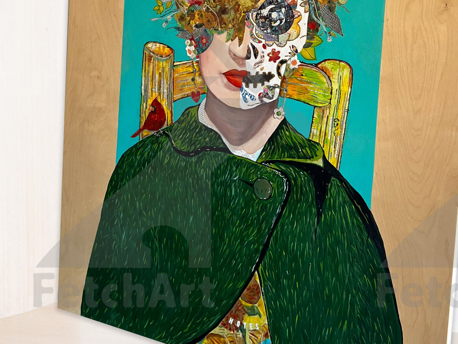Frida Gone Gogh - Large Mixed Media Painting