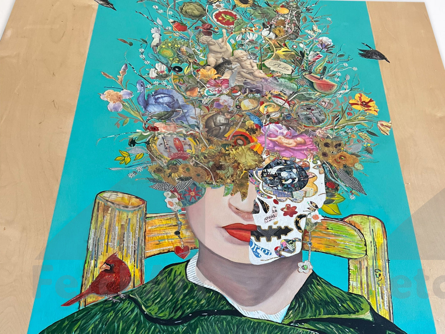 Frida Gone Gogh - Large Mixed Media Painting