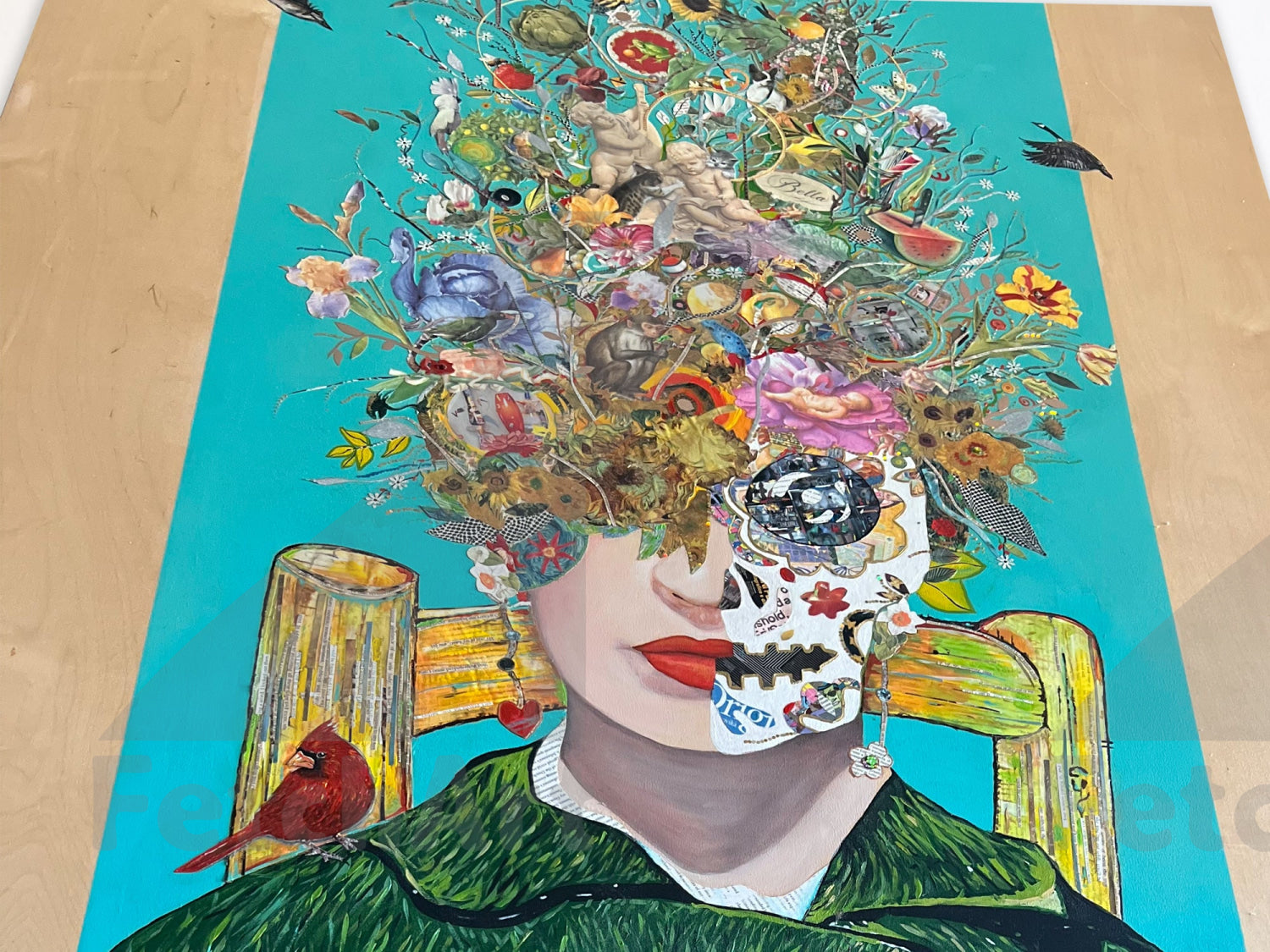 Frida Gone Gogh - Large Mixed Media Painting