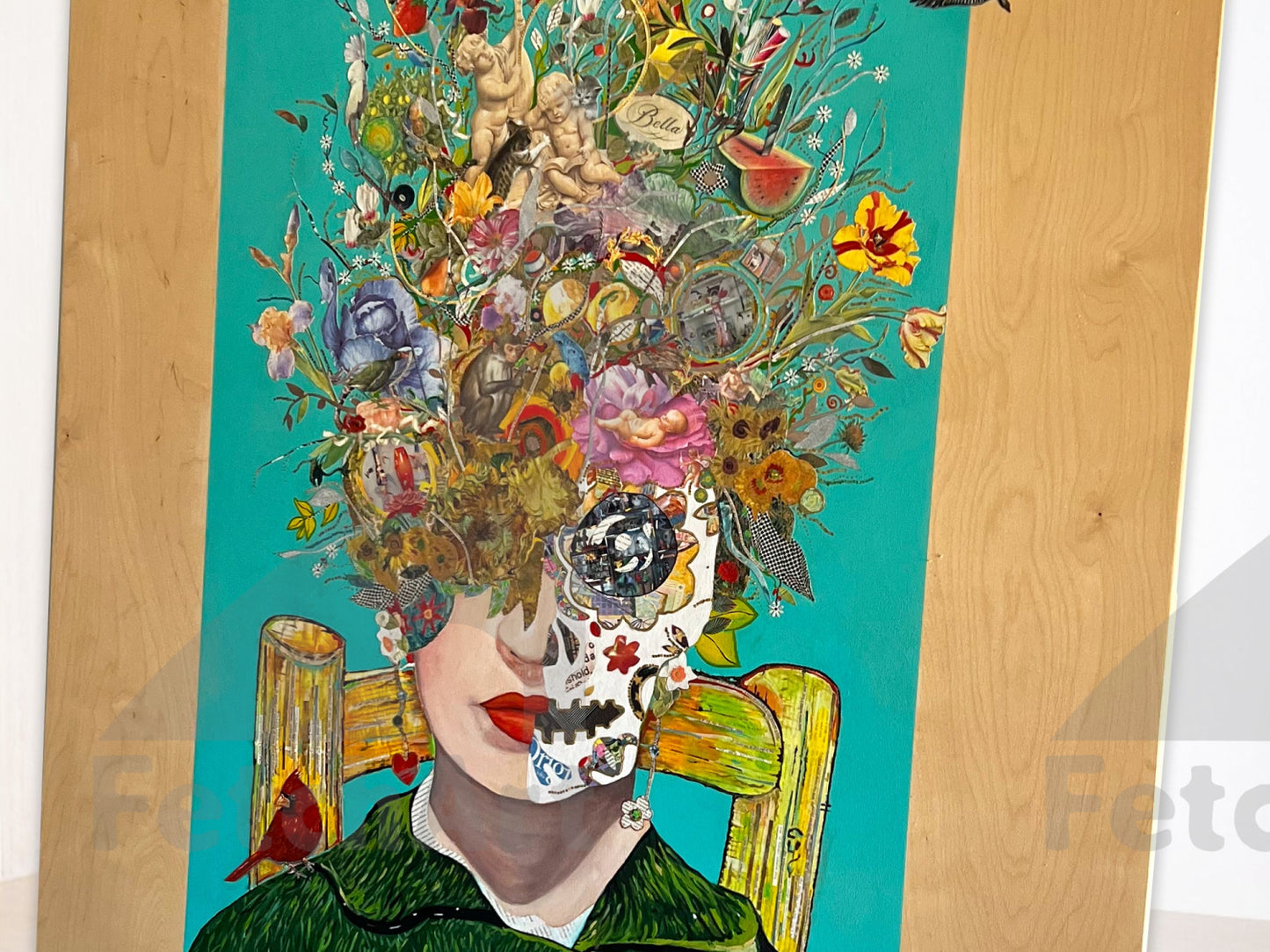 Frida Gone Gogh - Large Mixed Media Painting