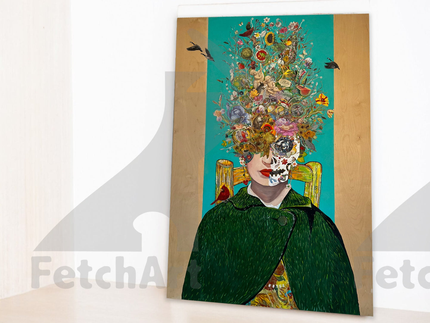 Frida Gone Gogh - Large Mixed Media Painting