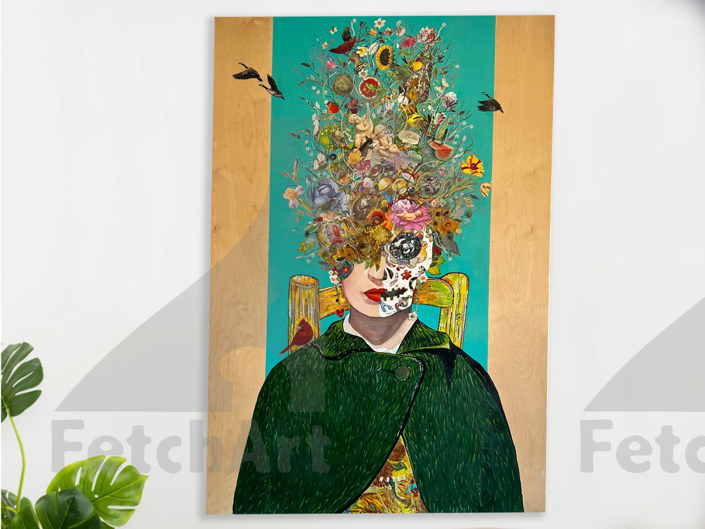 Frida Gone Gogh - Large Mixed Media Painting