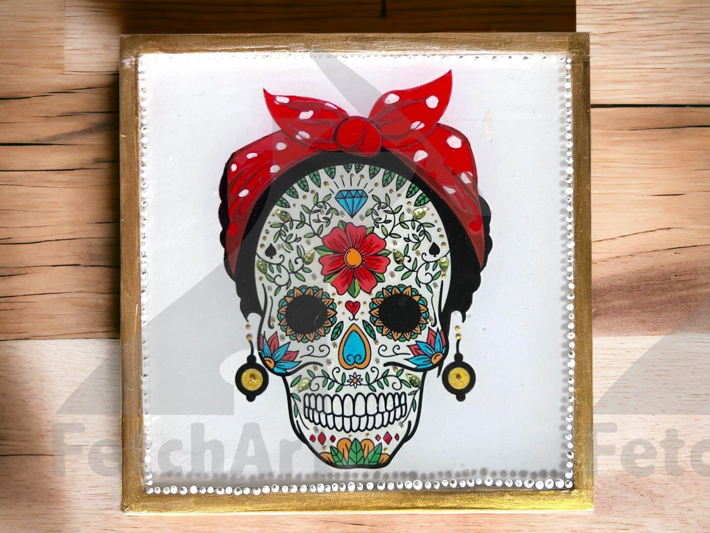 Acrylic Painting with Day of the Dead (Día de Muertos) Inspired by Frida Kahlo