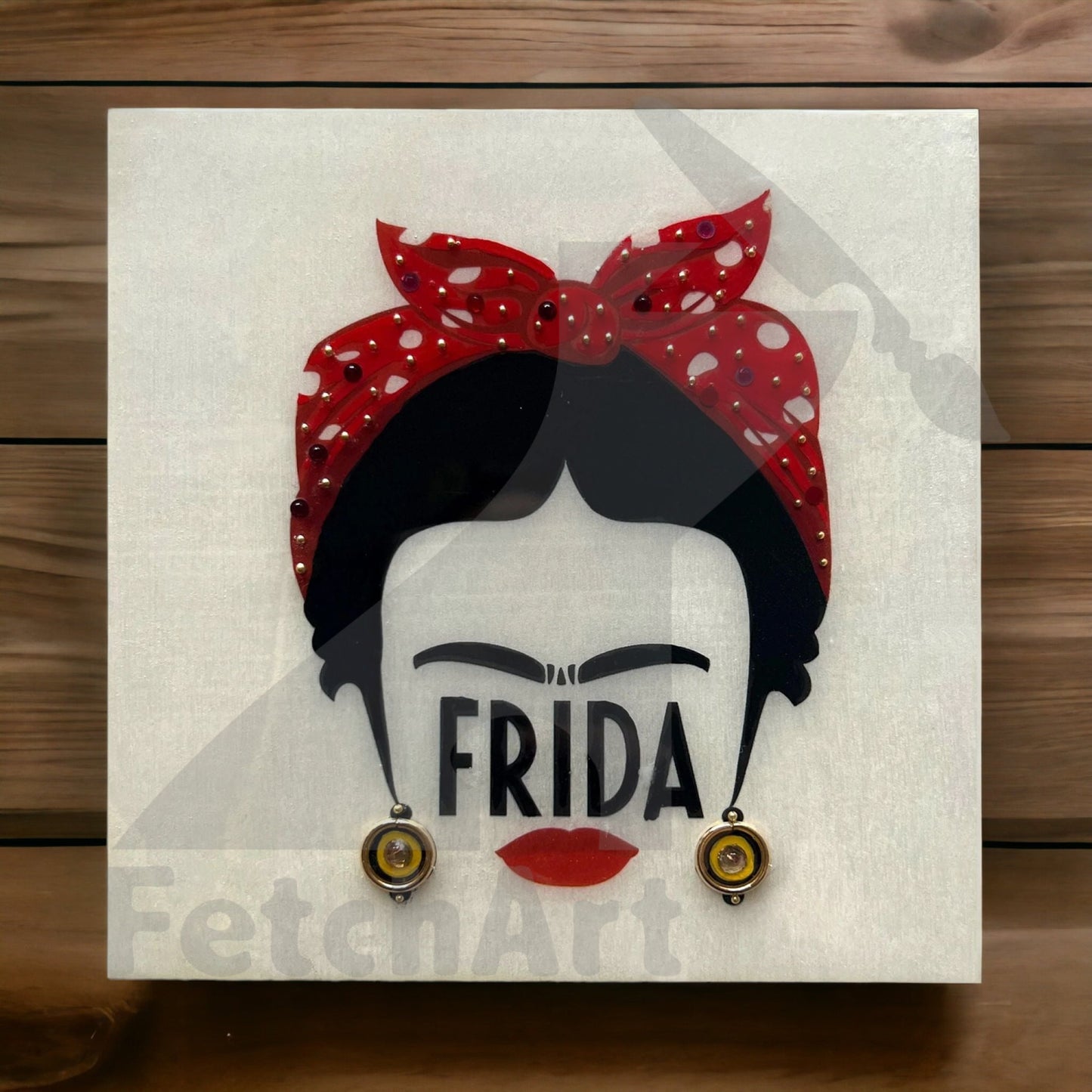 Frida Kahlo Minimal Design with Acrylic Painting