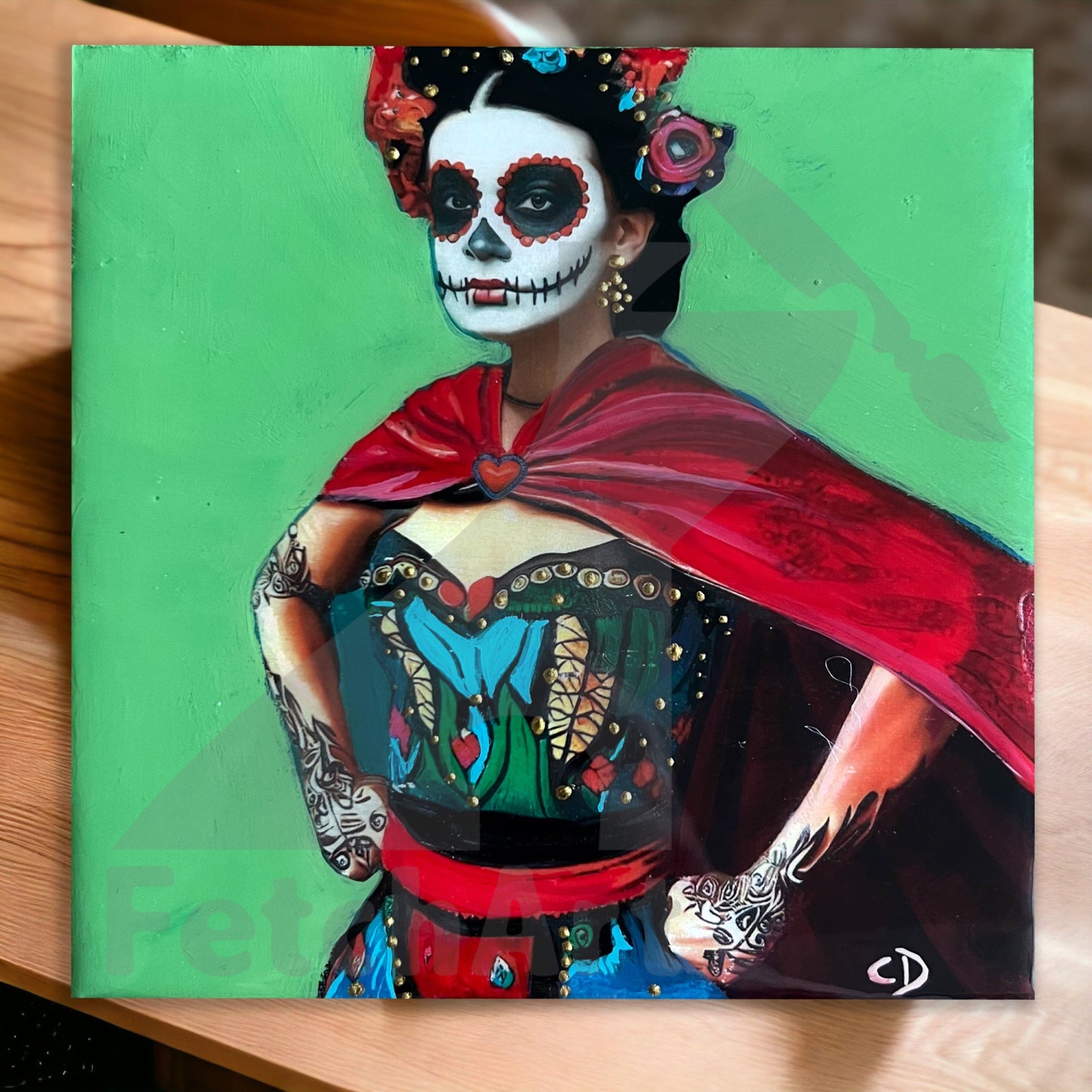 Frida Kahlo Inspired Women: Set of 6 Acrylic Paintings - Mixed Medium - Fetch Art