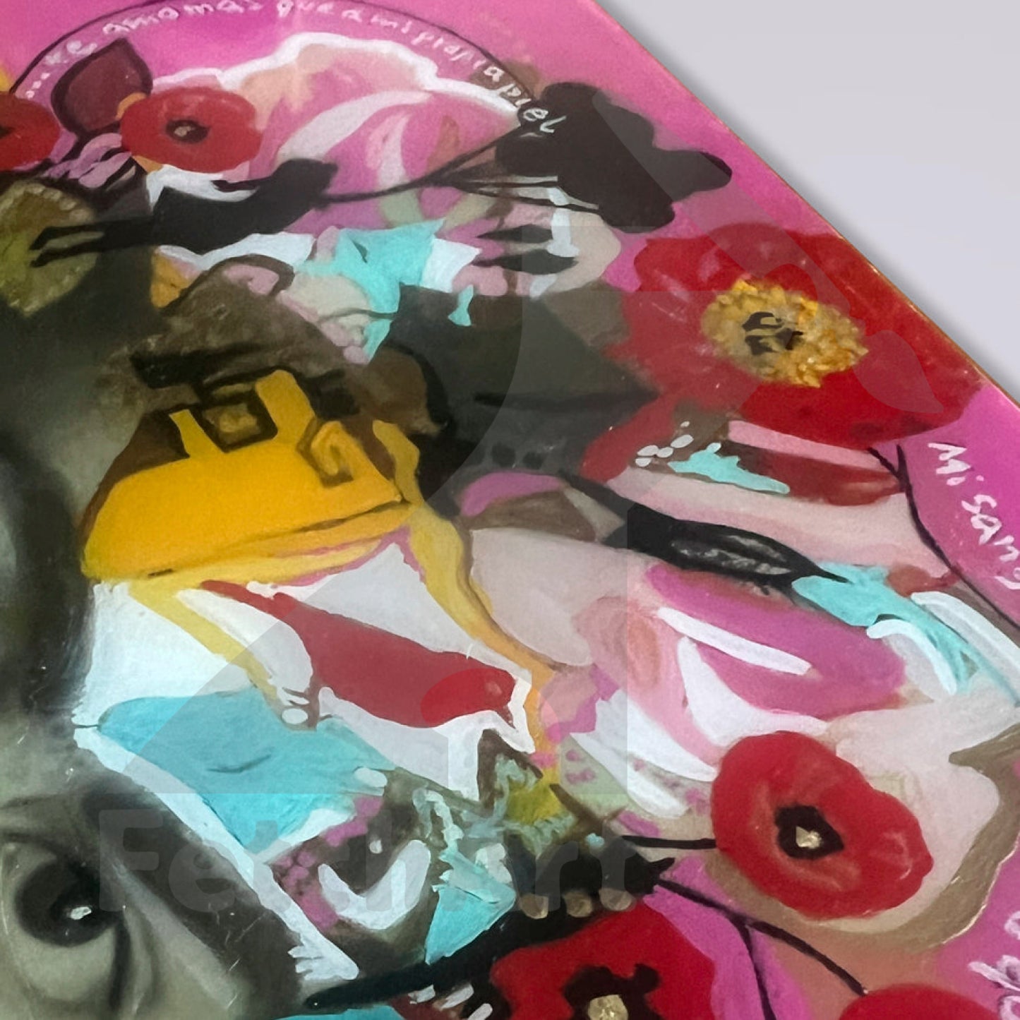 Frida Kahlo Portrait Original Artwork Collage and Acrylic on Wood Panel Acrylic