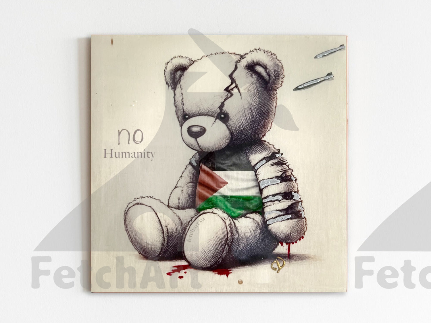 Gaza Soliodarity-Original Paintings with Resin and mixed medium - Fetch Art