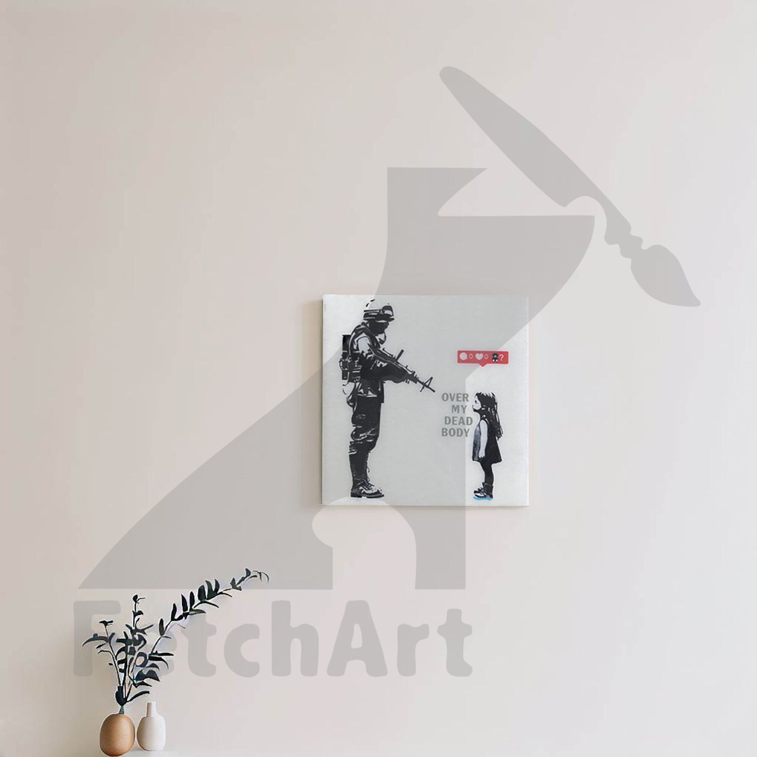 Graffiti-Inspired Acrylic Painting on Wood Canvas | Original Wall Decor | Street Art meets Expressionism Fetch Art