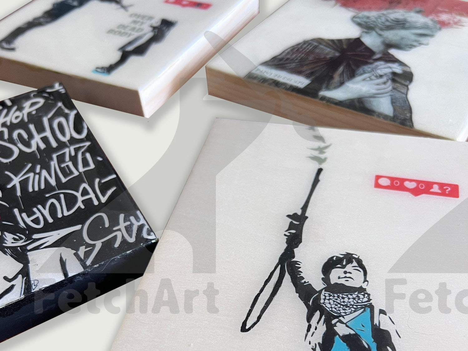 Graffiti-Inspired Acrylic Painting on Wood Canvas | Original Wall Decor | Street Art meets Expressionism Fetch Art