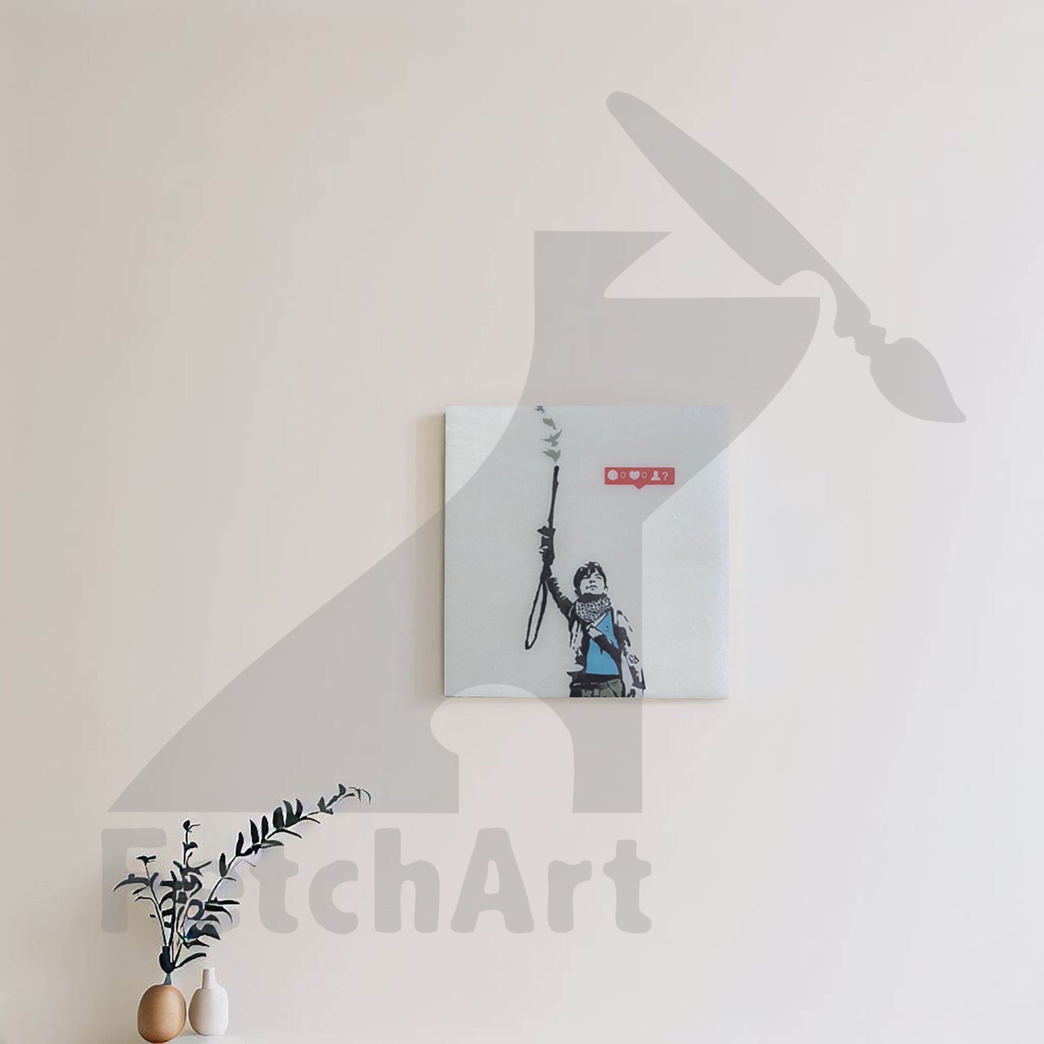 Graffiti-Inspired Acrylic Painting on Wood Canvas | Original Wall Decor | Street Art meets Expressionism Fetch Art