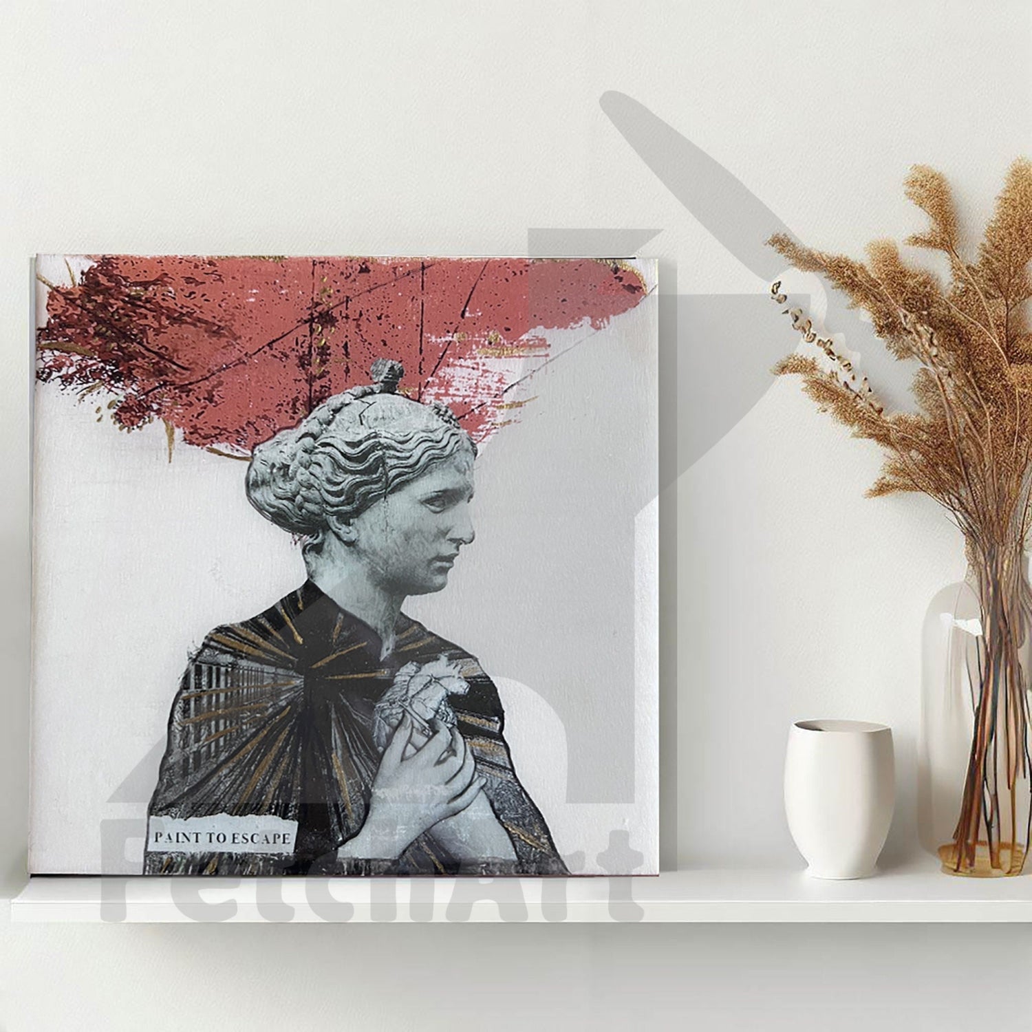 Graffiti-Inspired Acrylic Painting on Wood Canvas | Original Wall Decor | Street Art meets Expressionism Fetch Art