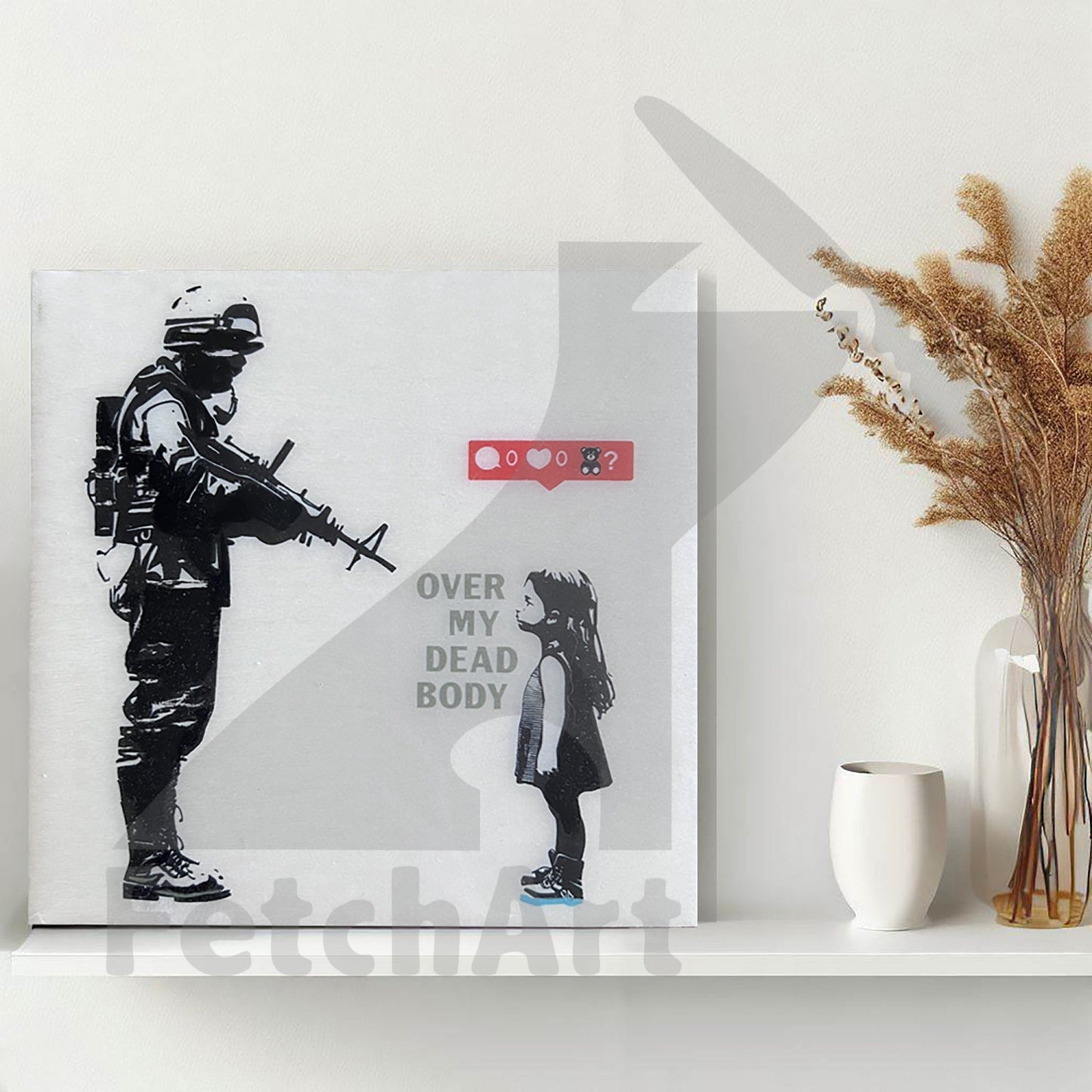 Graffiti-Inspired Acrylic Painting on Wood Canvas | Original Wall Decor | Street Art meets Expressionism Fetch Art