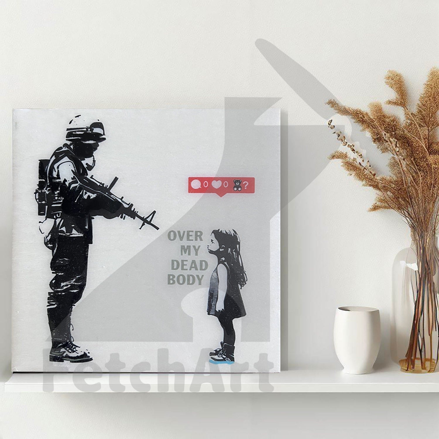 Graffiti-Inspired Acrylic Painting on Wood Canvas | Original Wall Decor | Street Art meets Expressionism Fetch Art