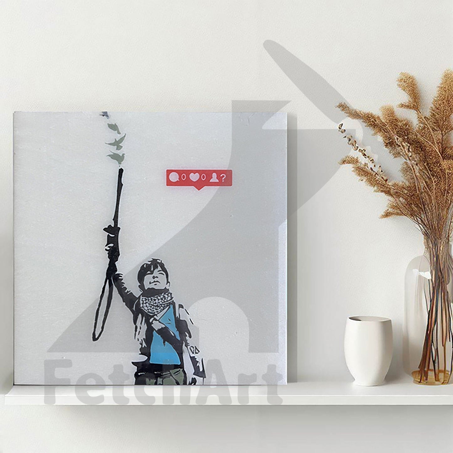 Graffiti-Inspired Acrylic Painting on Wood Canvas | Original Wall Decor | Street Art meets Expressionism Fetch Art