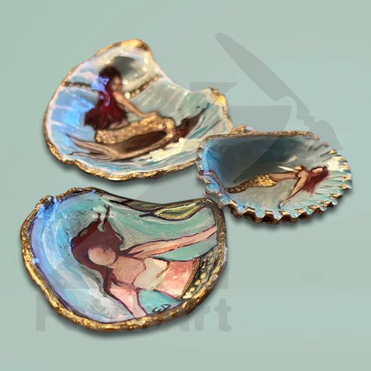 Hand painted mermaid seashell Art (Single Piece) Bathroom Décor