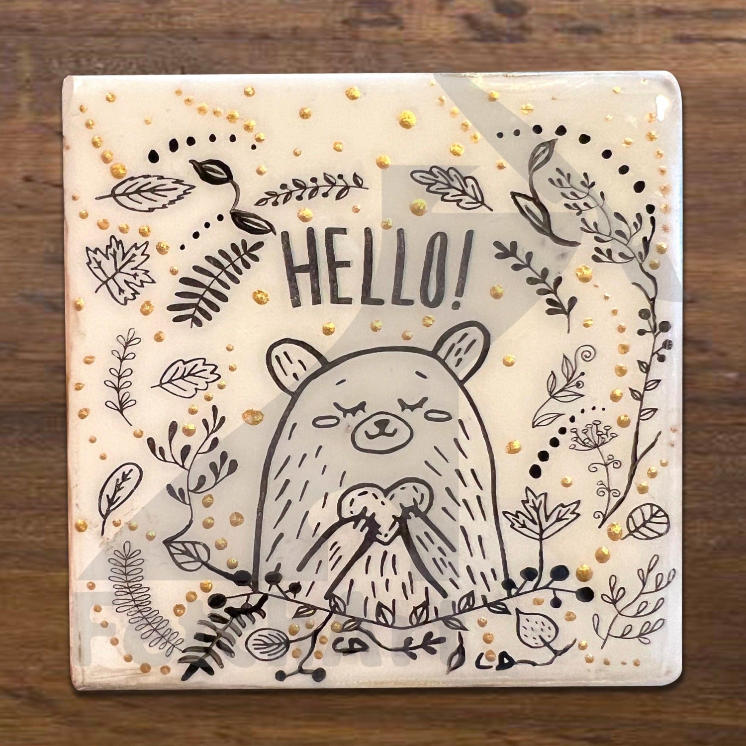 Ceramic Bear Coaster