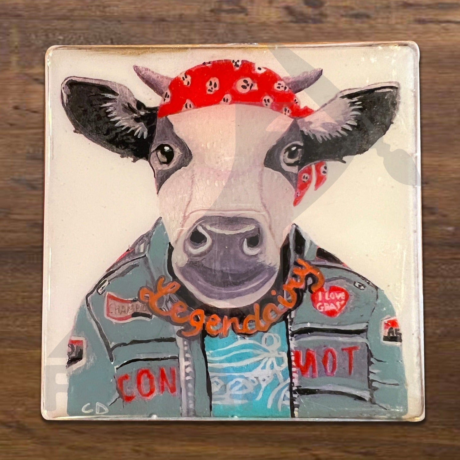 Ceramic Cow Coaster