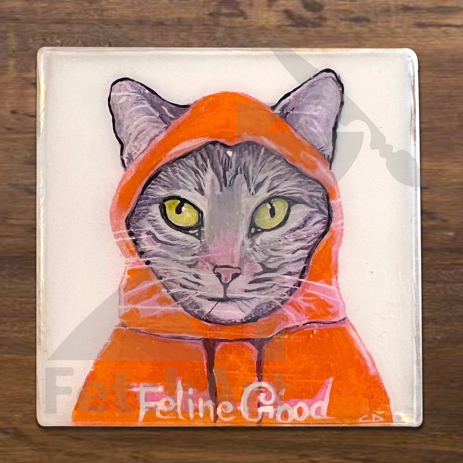 Ceramic cat Coaster