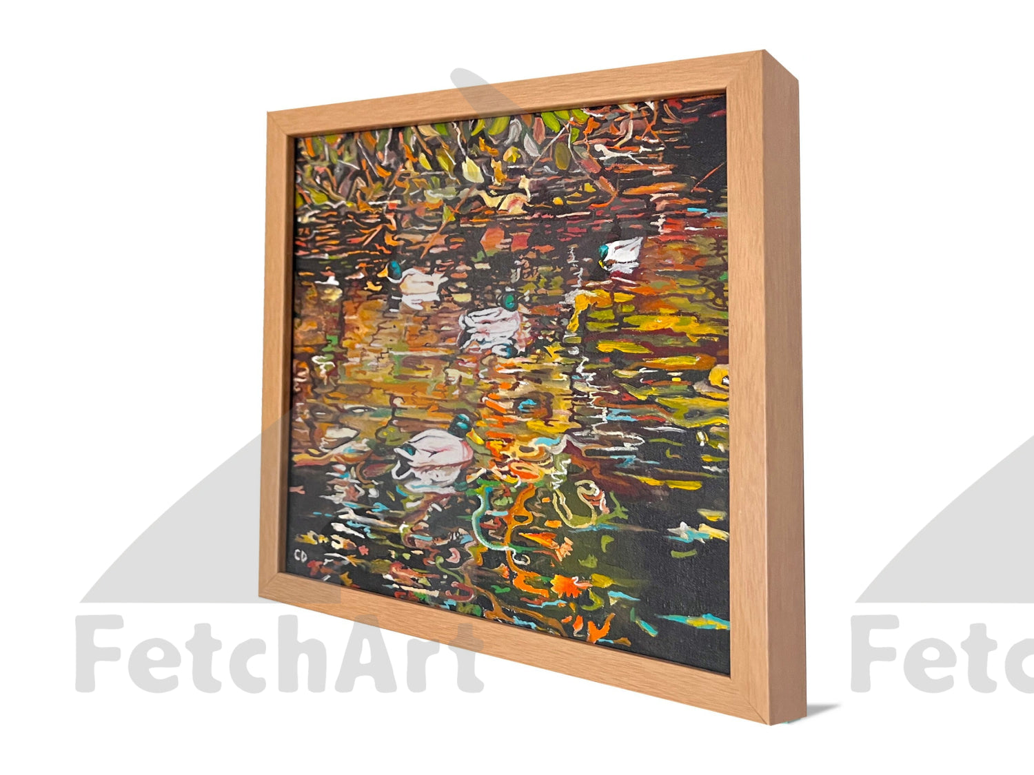 High Park Fall Landscape | Original Nature Oil Color Painting with wood frame Fetch Art