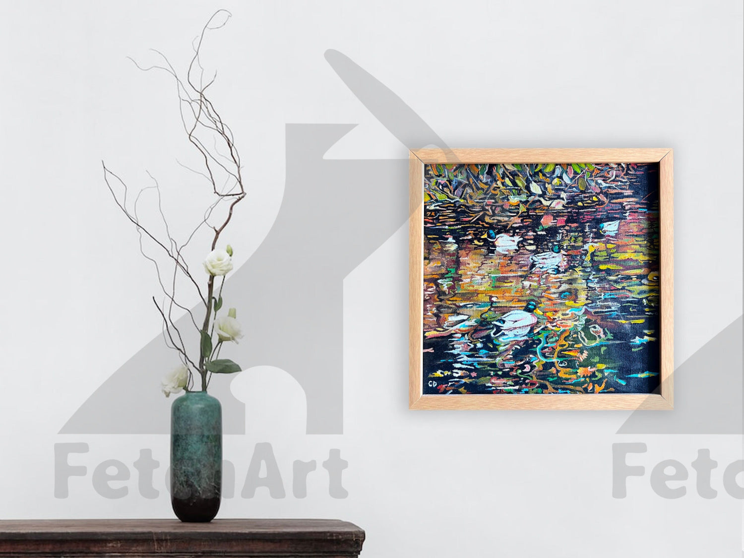 High Park Fall Landscape | Original Nature Oil Color Painting with wood frame Fetch Art