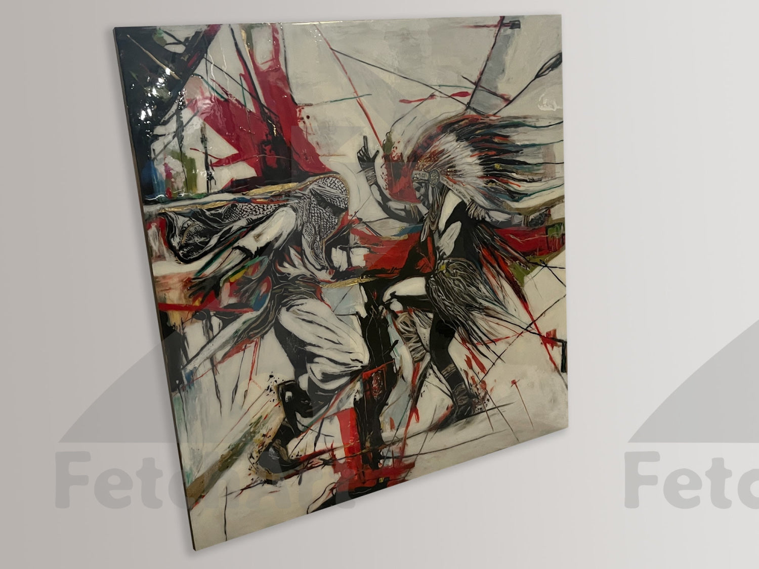 Large Freedom Dance: An Abstract Fusion Of Indigenous Spirit And Palestinian Resilience