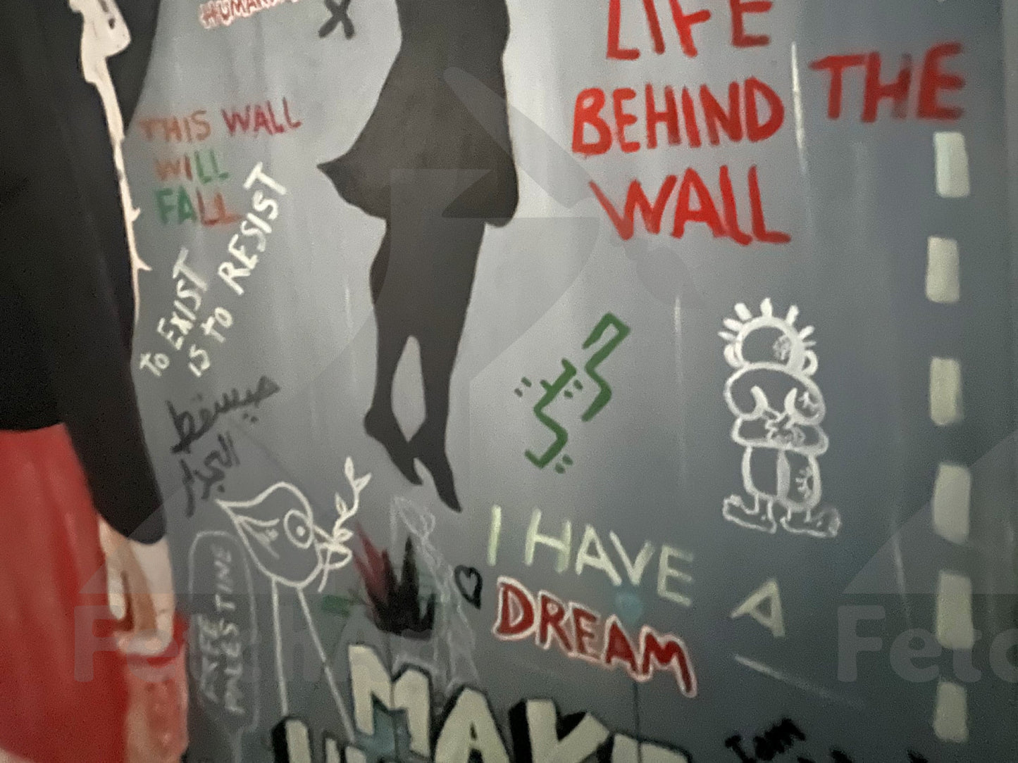 Make Hummus NOT Walls - Large Oil Colour Painting - Fetch Art