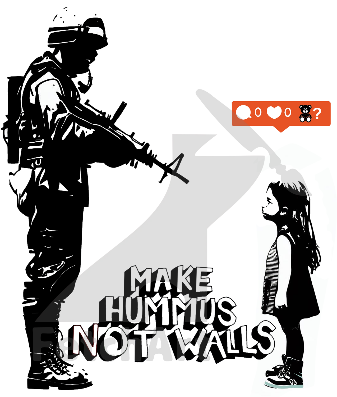 Peace & Freedom Hoodie: Make Hummus Not Walls - Trendy Urban Style - Fetch Art