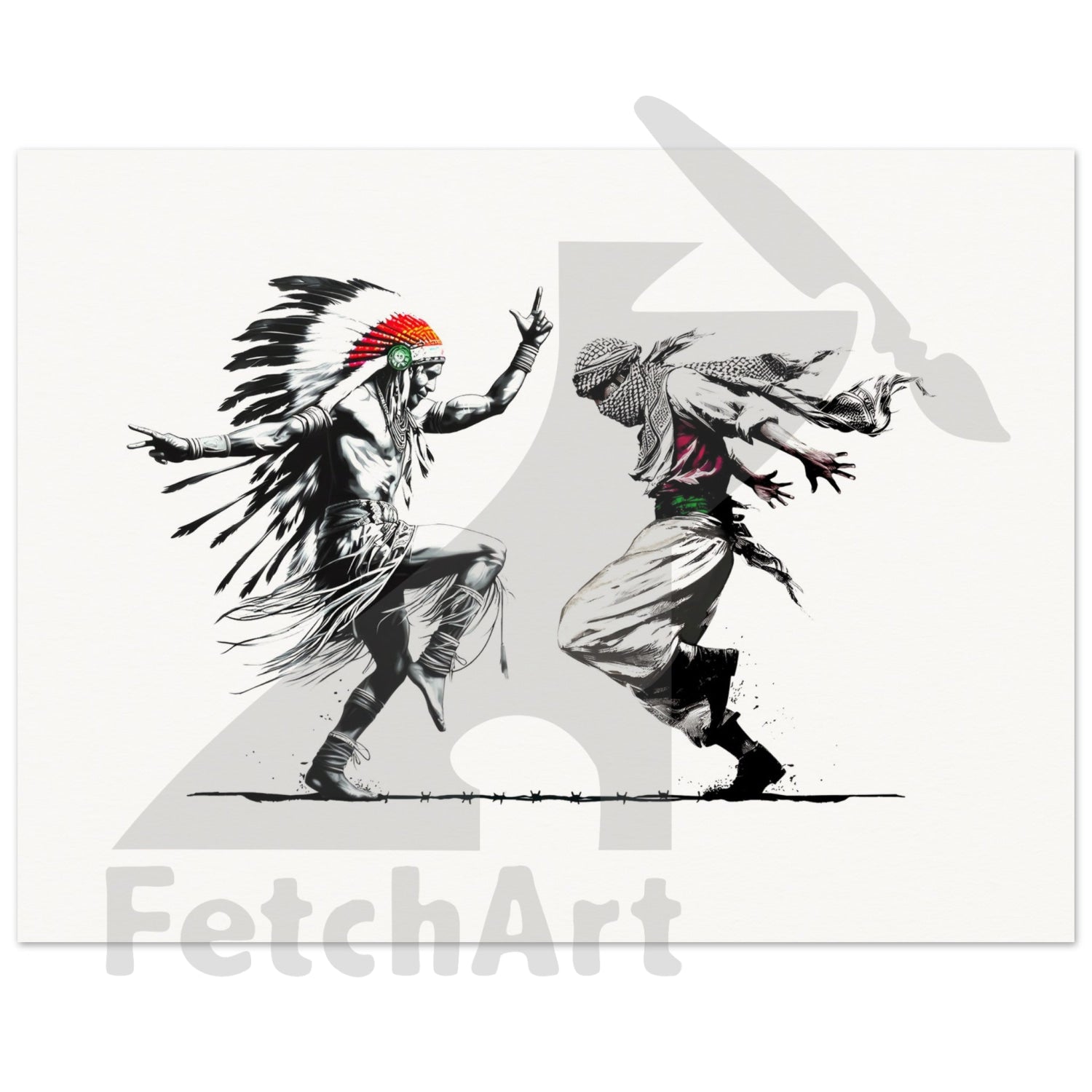 Museum-Quality Matte Paper Poster-Men-Freedom Dance 30X40 Cm / 12X16 Print Material