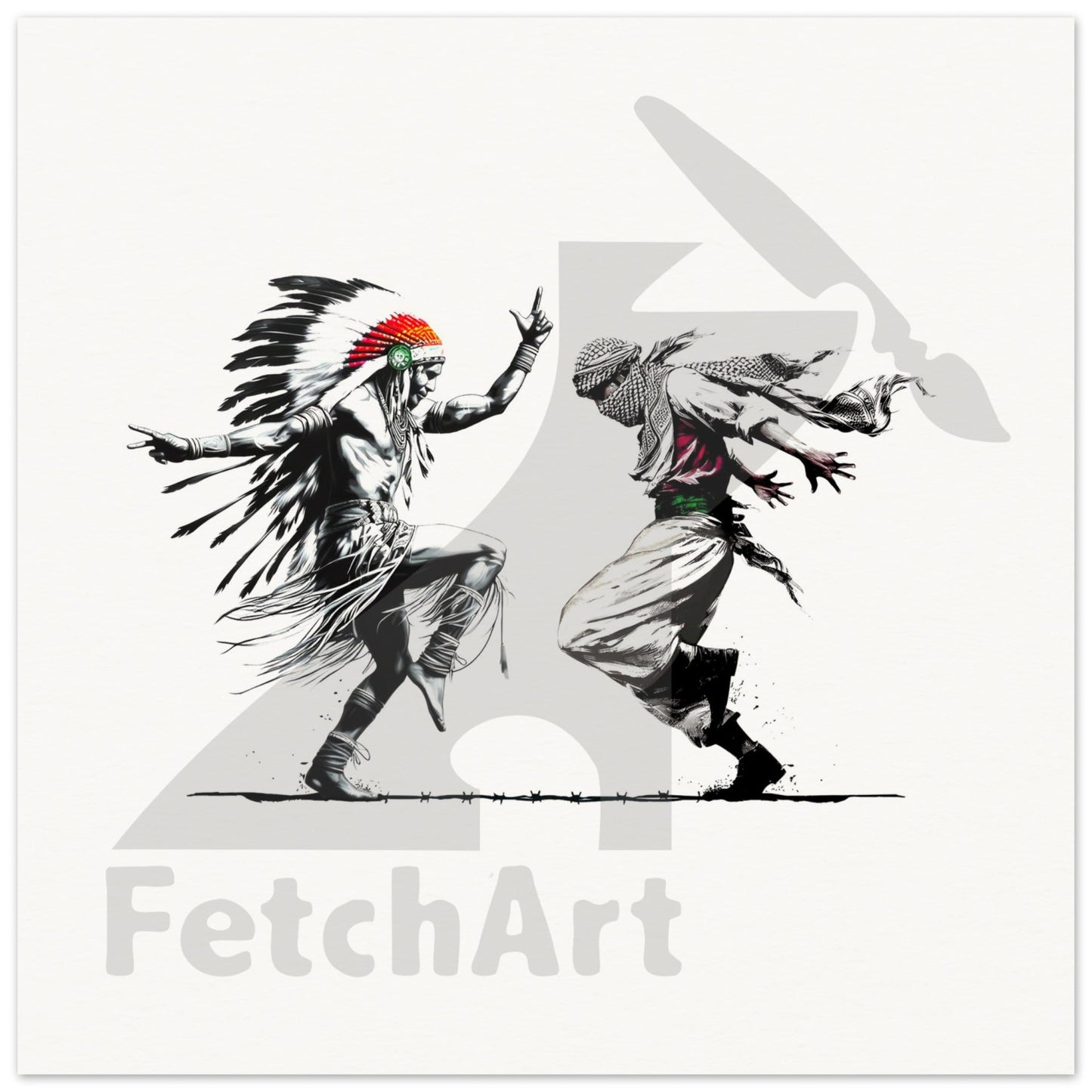 Museum-Quality Matte Paper Poster-Men-Freedom Dance 40X40 Cm / 16X16 Print Material