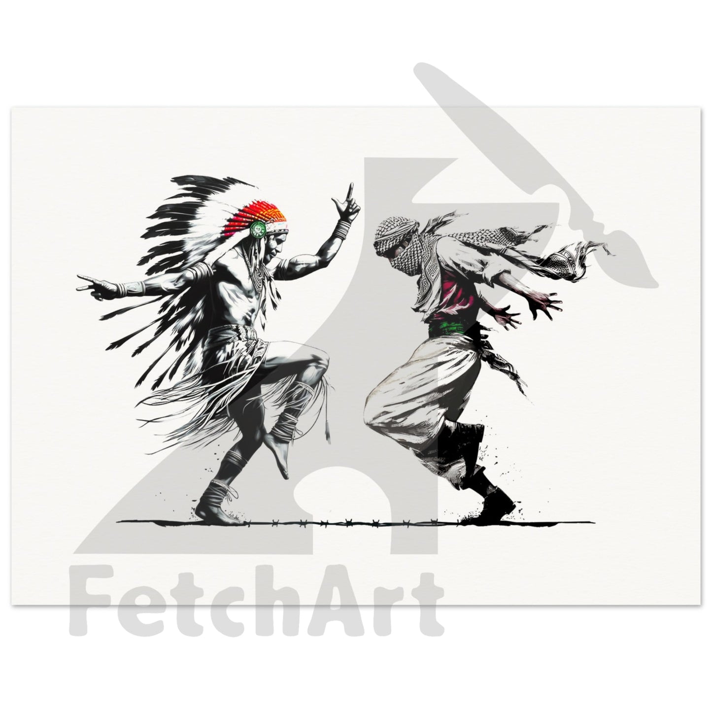 Museum-Quality Matte Paper Poster-Men-Freedom Dance 13X18 Cm / 5X7 Print Material