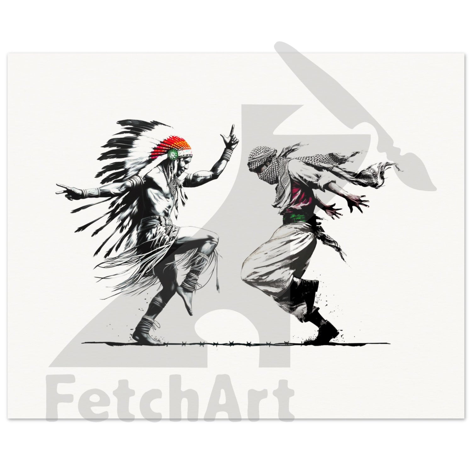 Museum-Quality Matte Paper Poster-Men-Freedom Dance 40X50 Cm / 16X20 Print Material