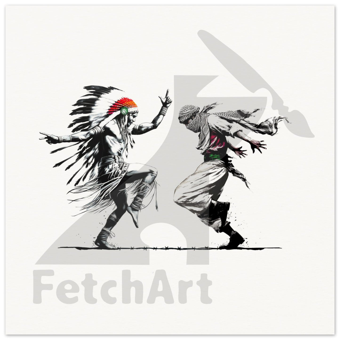 Museum-Quality Matte Paper Poster-Men-Freedom Dance 35X35 Cm / 14X14 Print Material