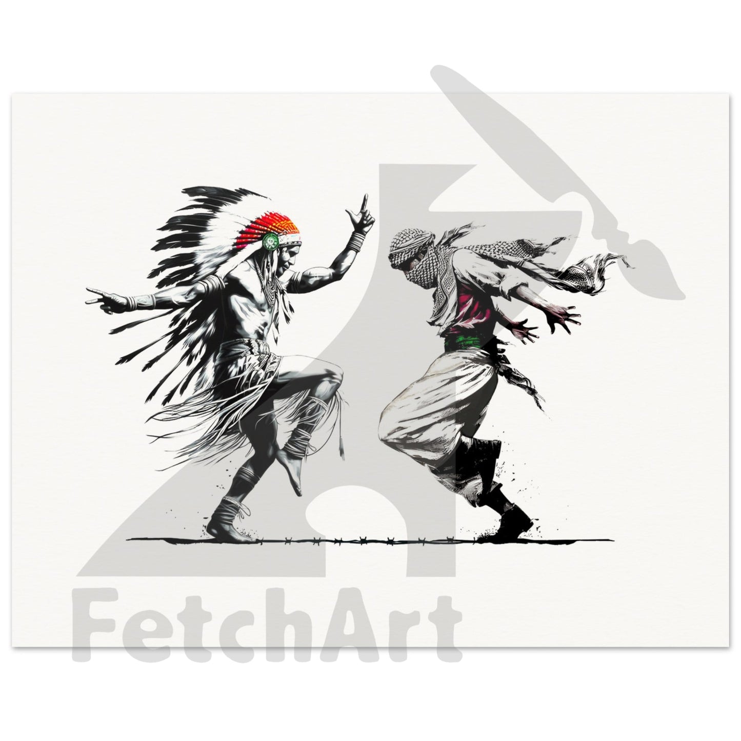 Museum-Quality Matte Paper Poster-Men-Freedom Dance 27X35 Cm / 11X14 Print Material