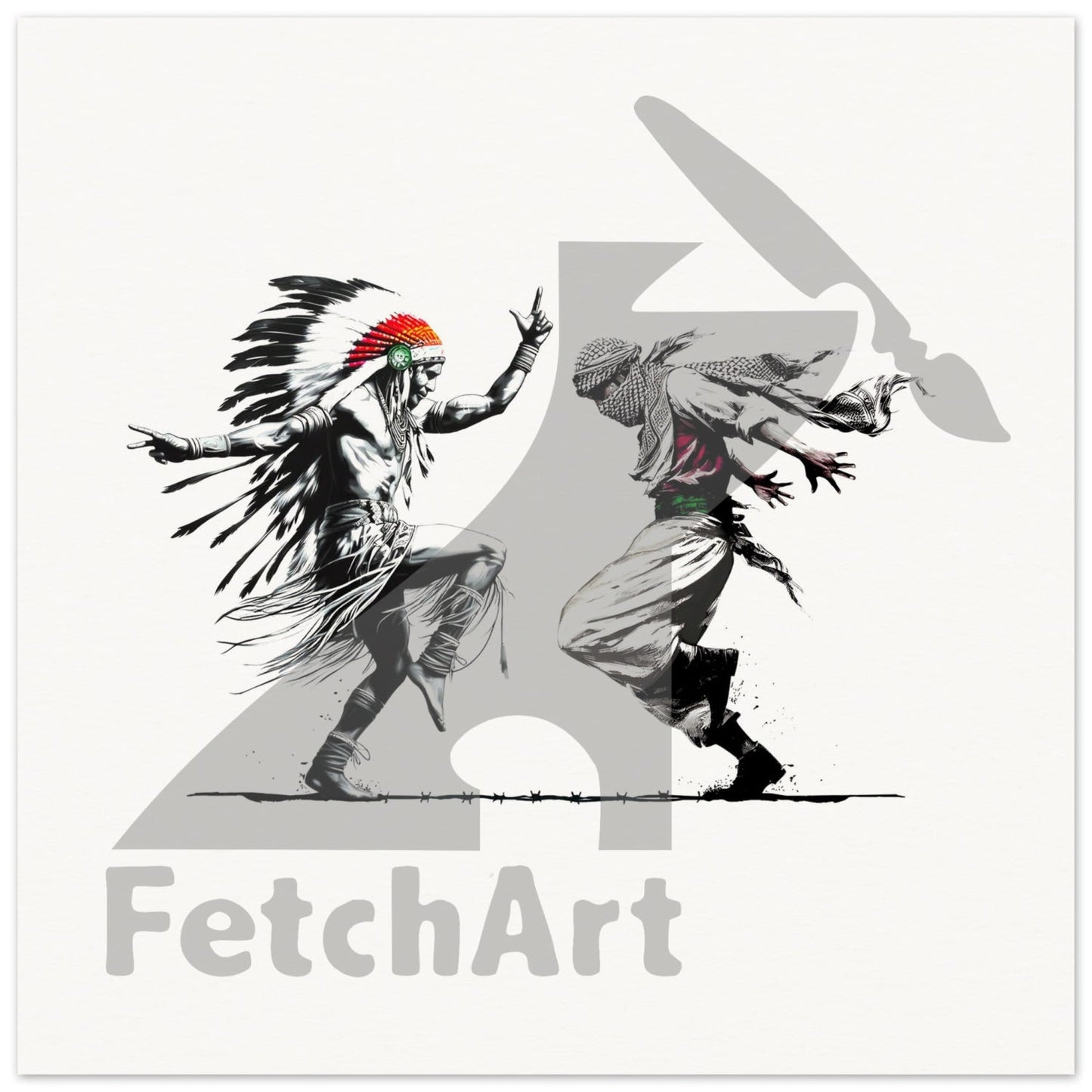 Museum-Quality Matte Paper Poster-Men-Freedom Dance 40X40 Cm / 16X16 Print Material