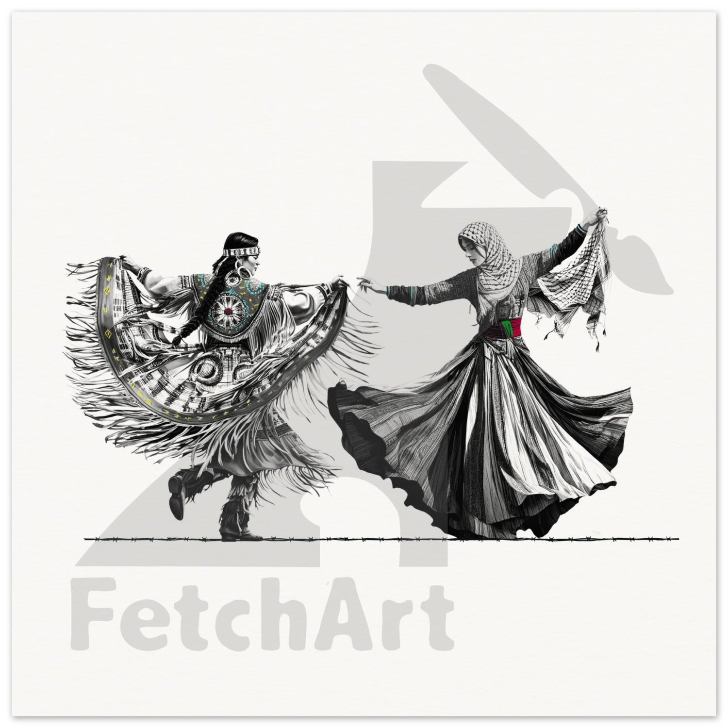 Museum-Quality Matte Paper Poster-Women-Freedom Dance 25X25 Cm / 10X10 Print Material